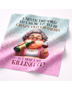 Twin Pack (2pcs) Funny Grandma Lens Cloth – Crazy Old Grandma Gift