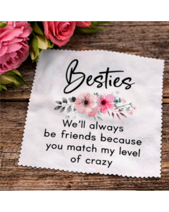 besties friendship lens cloth with floral design
