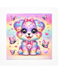 Twin Pack (2pcs) Cute Rainbow Puppy Lens Cloth – Kawaii Microfibre Glasses Cleaner