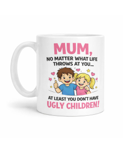 funny mum mug product white background