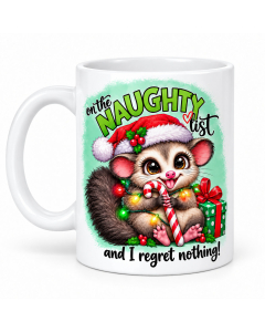 Funny Naughty List Christmas Mug – Cute Possum Gift