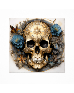 Twin Pack (2pcs) Gothic Skull Lens Cloth – Vintage Floral Microfibre Glasses Cleaner