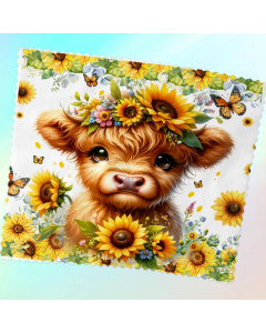 Twin Pack (2pcs) Highland Cow Lens Cleaning Cloth – Sunflower Glasses Cleaner Gift