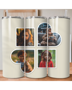 Personalised photo tumbler 20oz with custom family picture collage