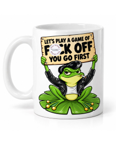 funny frog mug gift displayed in packaging