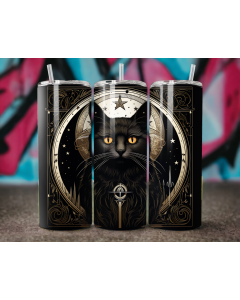 Black Witches Cat Tumbler