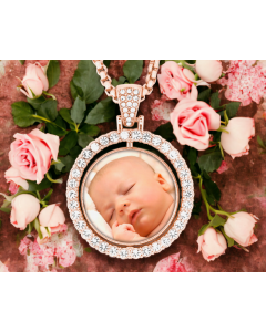 Rose gold rhinestone double pendant