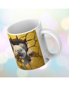 3D Effect Koala in Wall Coffee Mug