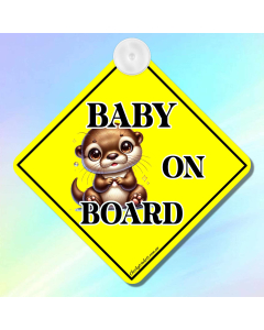 Baby On Board Car Sign – Cute Baby Animal Safety Window Sign