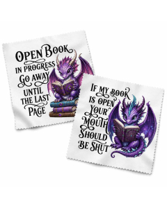 Funny book lover lens cloth with dragon reading sarcastic quote