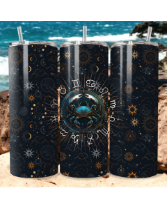 Cancer Zodiac Crab 20oz Skinny Tumbler with Straw