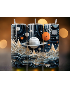 Space Planet Art 20oz Skinny Tumbler – Cosmic Galaxy Design