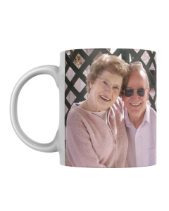 Custom photo mug with grandparents picture on white background