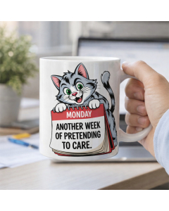 Monday Another Week of Pretending to Care Funny Cat Mug