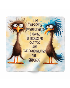 Funny unsupervised lens cloth with birds illustration full design