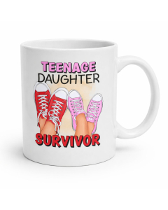 Teenage daughter survivor mug lifestyle image funny gift for parents