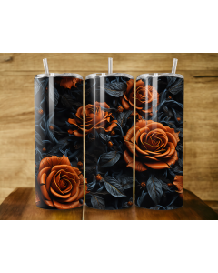 Gothic Rose Tumbler – Dark Floral 20oz Skinny Cup