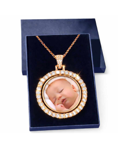Rose Gold Rhinestone Double Pendant