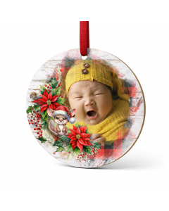 personalised baby photo christmas ornament mdf keepsake