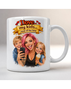 Personalised mum caricature photo mug funny custom gift with kids Australia