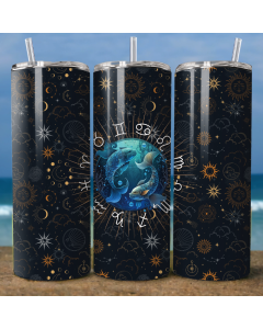 Pisces Zodiac Fish 20oz Skinny Tumbler with Straw