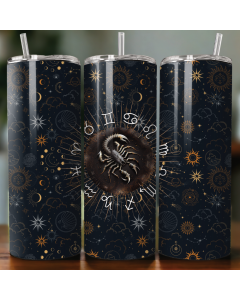 Scorpio Zodiac Scorpion 20oz Skinny Tumbler with Straw