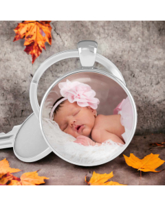 Personalised Silver Photo Keyring Charm Custom Picture Gift