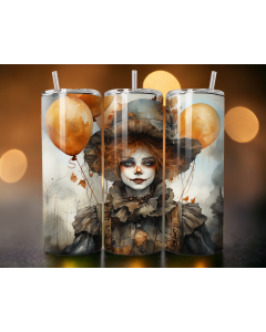 Vintage Halloween Girl 20oz Skinny Tumbler – Spooky Autumn Art