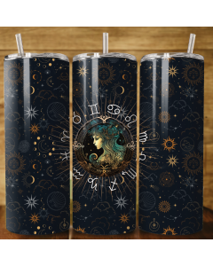 Virgo Zodiac Maiden 20oz Skinny Tumbler with Straw