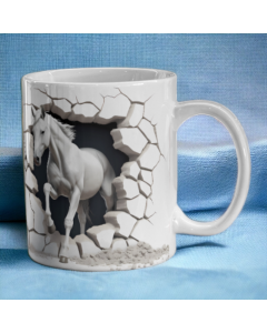 White Horse Breakthrough Ceramic Mug